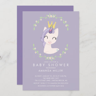 Princess Unicorn Baby Shower Invitation
