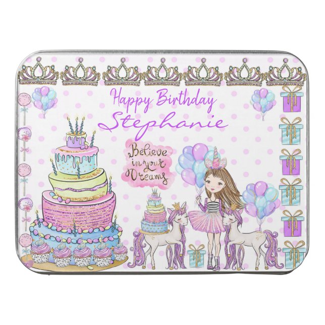 Princess Unicorn Birthday Puzzle (Case Horizontal)