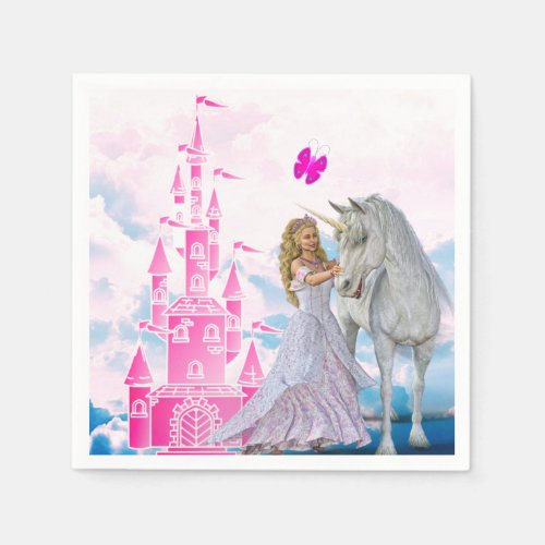 Princess Unicorn Party Paper Napkin