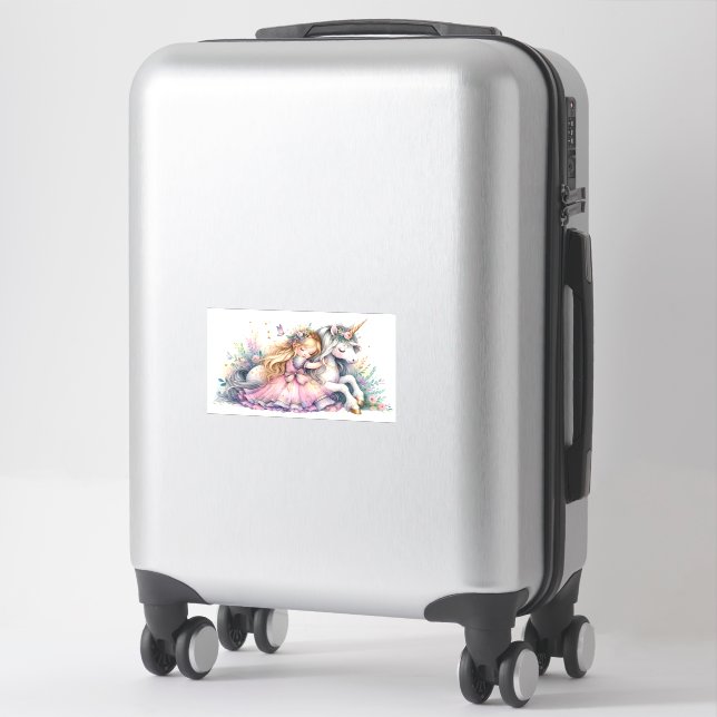 Princess Unicorn Pastel Fairytale Fantasy Sticker (Suitcase)