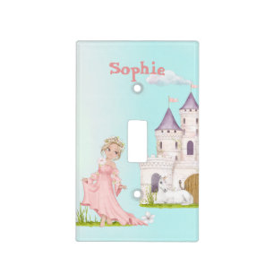 Princess Unicorn Pink Blue Castle Girls Light Switch Cover