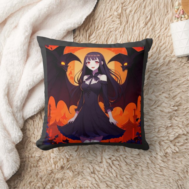 PRINCESS VAMPIRE OF BATS - GOTHIC THROW PILLOW (Blanket)