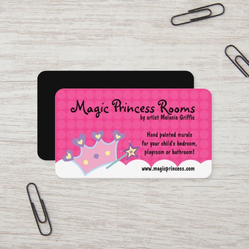 Customizable Princess Wand Pink Dot Business Card