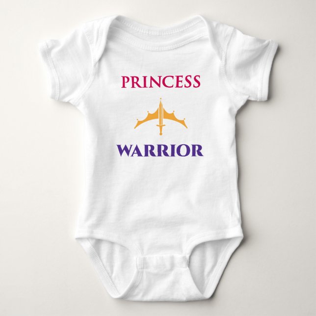 Princess Warrior Baby Girls Light Shirt (Front)