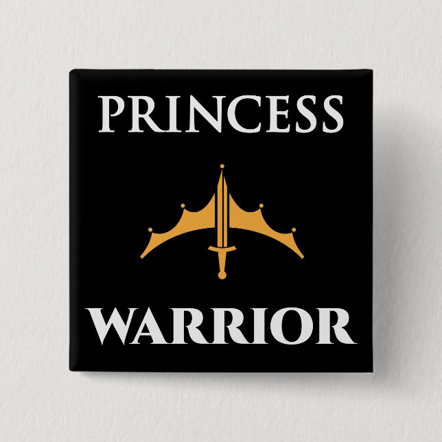 Princess Warrior Black Button (Front)