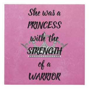 Princess Warrior Faux Canvas Print