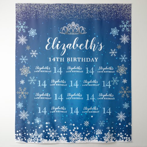 Princess Winter Birthday photobooth Backdrop