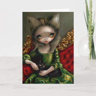 "Princess with a Black Cat" Greeting Card