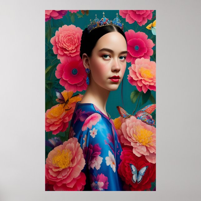 Princess with a blue tiara poster (Front)