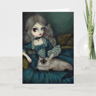 "Princess with a Himalayan Cat" Greeting Card
