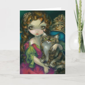 "Princess with a Maine Coon Cat" Greeting Card