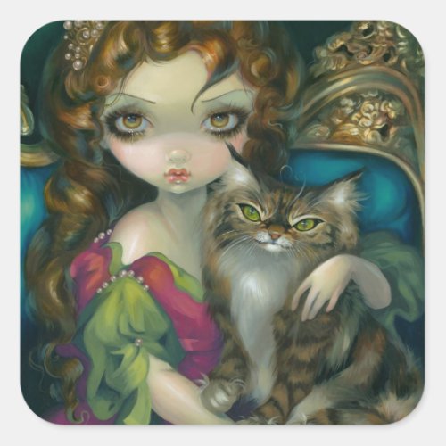 Princess with a Maine Coon Cat Sticker