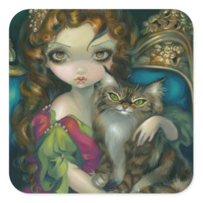 "Princess with a Maine Coon Cat" Sticker
