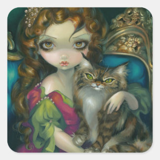 "Princess with a Maine Coon Cat" Sticker