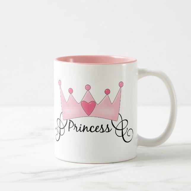 Princess With Crown - Customizable Two-Tone Coffee Mug (Right)