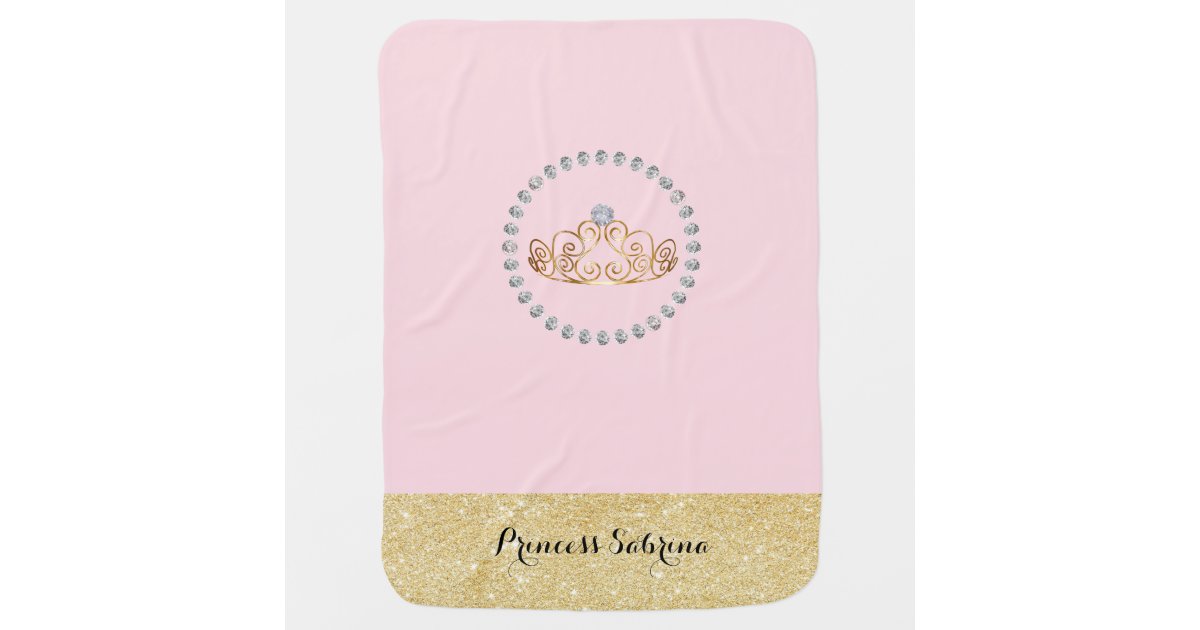 Princess with Gold Tiara with Diamond Baby Girl Swaddle Blanket Zazzle