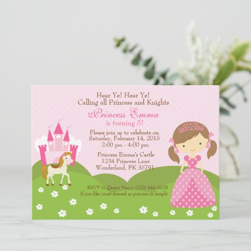 Princess with Horse birthday invitation | Zazzle