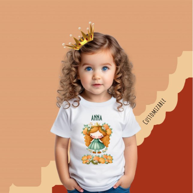Princess with oranges and flowers baby T-Shirt (Creator Uploaded)