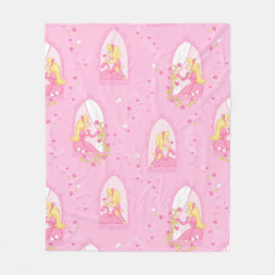 Princess with roses fleece blanket