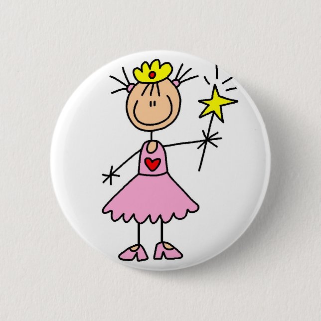 Princess With Wand Button (Front)
