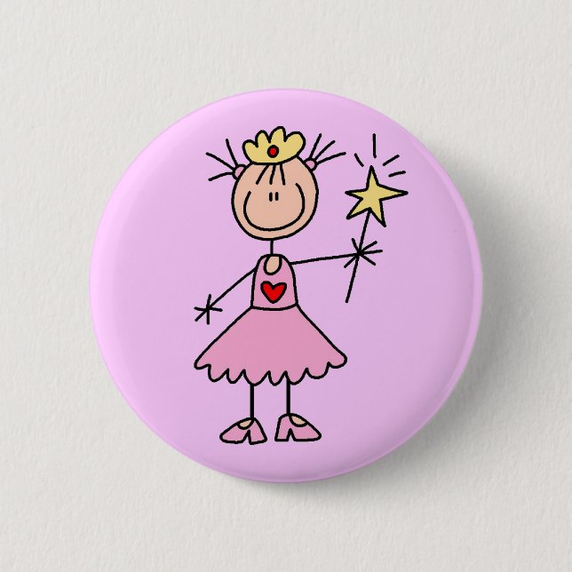 Princess With Wand Button (Front)
