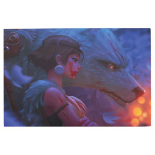 Princess wolf 36"x 24" Metal Wall Art