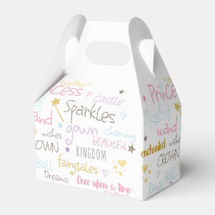 PRINCESS Words Cute Birthday Party Favor Boxes