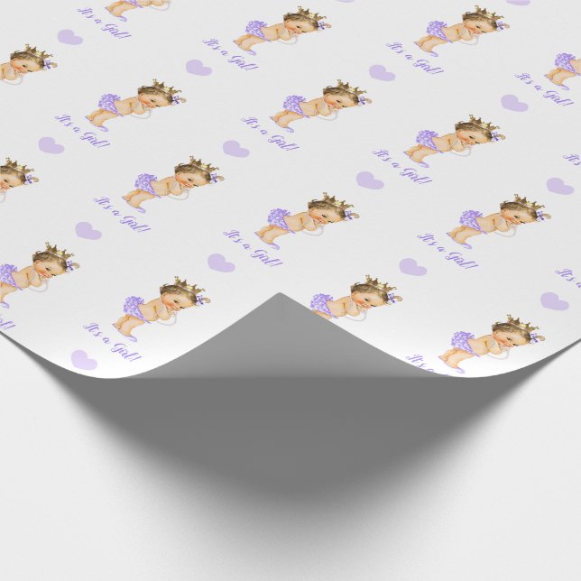 Princess Wrapping Paper (Vintage Crown & Pearls) (Corner)