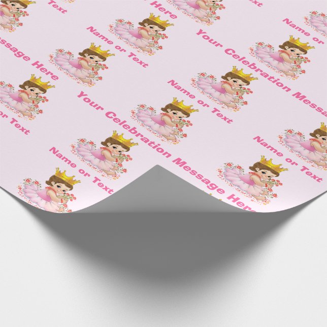 Princess Wrapping Paper, Your Occasion and Name Paper (Corner)
