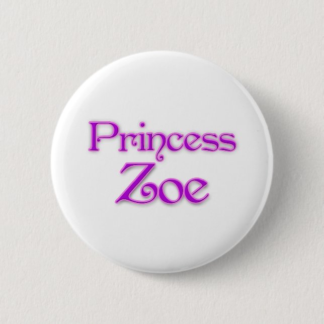 Princess Zoe Pinback Button (Front)