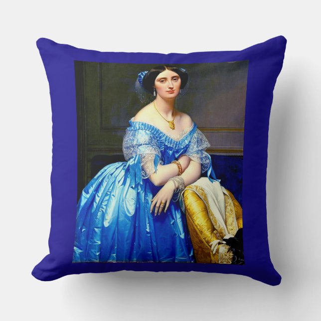 Princesse de Broglie Throw Pillow (Front)