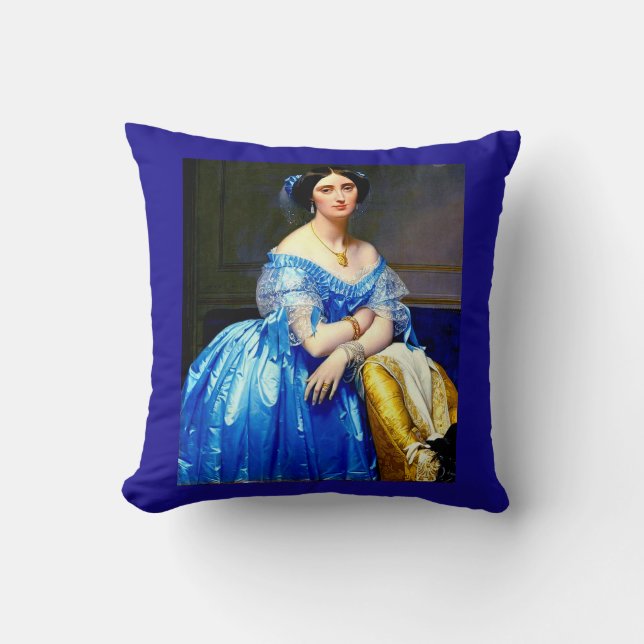 Princesse de Broglie Throw Pillow (Front)