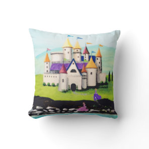 Princesses and Castle Throw Pillow