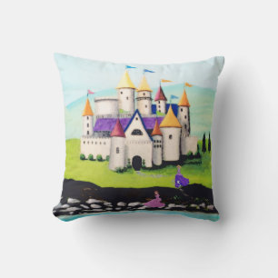 Princesses and Castle Throw Pillow