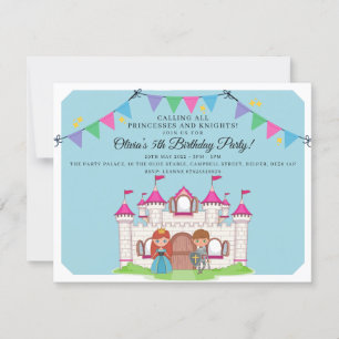 Princesses and Knights Birthday Party Invitations