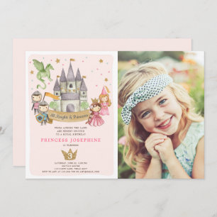 Princesses and Knights Girl Birthday Invitation