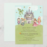 Princesses and Knights Girl Birthday Invitation