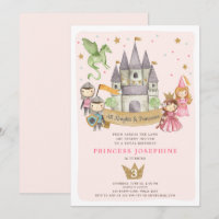 Princesses and Knights Girl Birthday Invitation