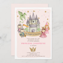 Princesses and Knights Girl Birthday Invitation