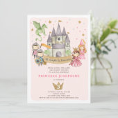 Princesses and Knights Girl Birthday Invitation (Standing Front)
