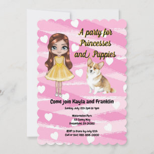 Princesses and Puppies Party Invitation