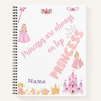 Princesses are Always on Top Pink Gold Castle Spir Notebook