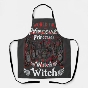 Princesses Be Witch Halloween Castle Cauldron Grav Apron