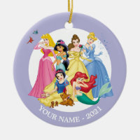 Princesses | Birds and Animals Add Your Name Ceramic Ornament