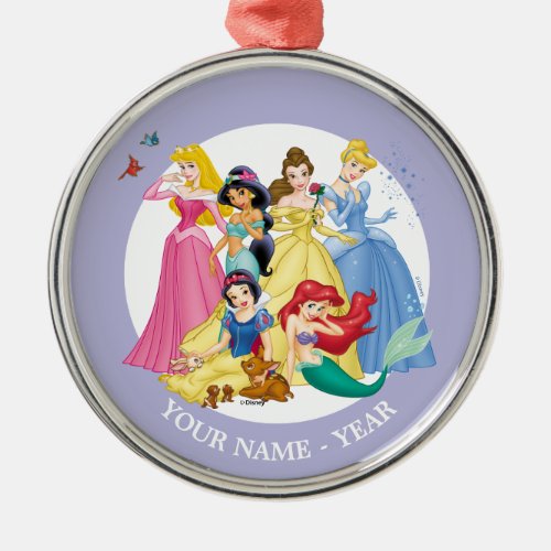 Princesses  Birds and Animals Add Your Name Metal Ornament