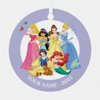 Princesses | Birds and Animals Add Your Name Metal Ornament