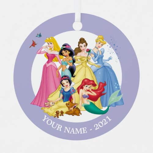 Princesses  Birds and Animals Add Your Name Metal Ornament