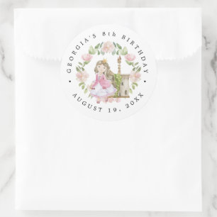 Princesses, Knights & Dragons Fairy Tale Birthday  Classic Round Sticker