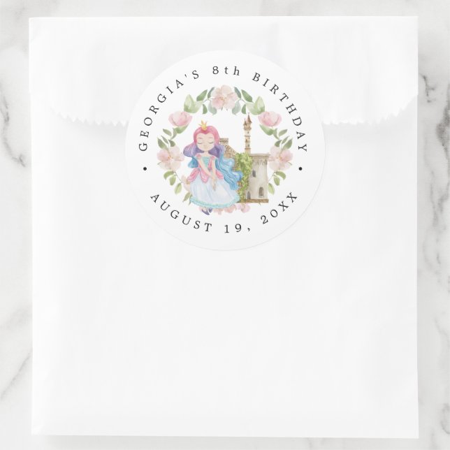 Princesses, Knights & Dragons Fairy Tale Birthday  Classic Round Sticker (Bag)