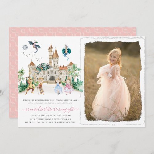 Princesses Knights  Dragons Fairy Tale Birthday  Invitation